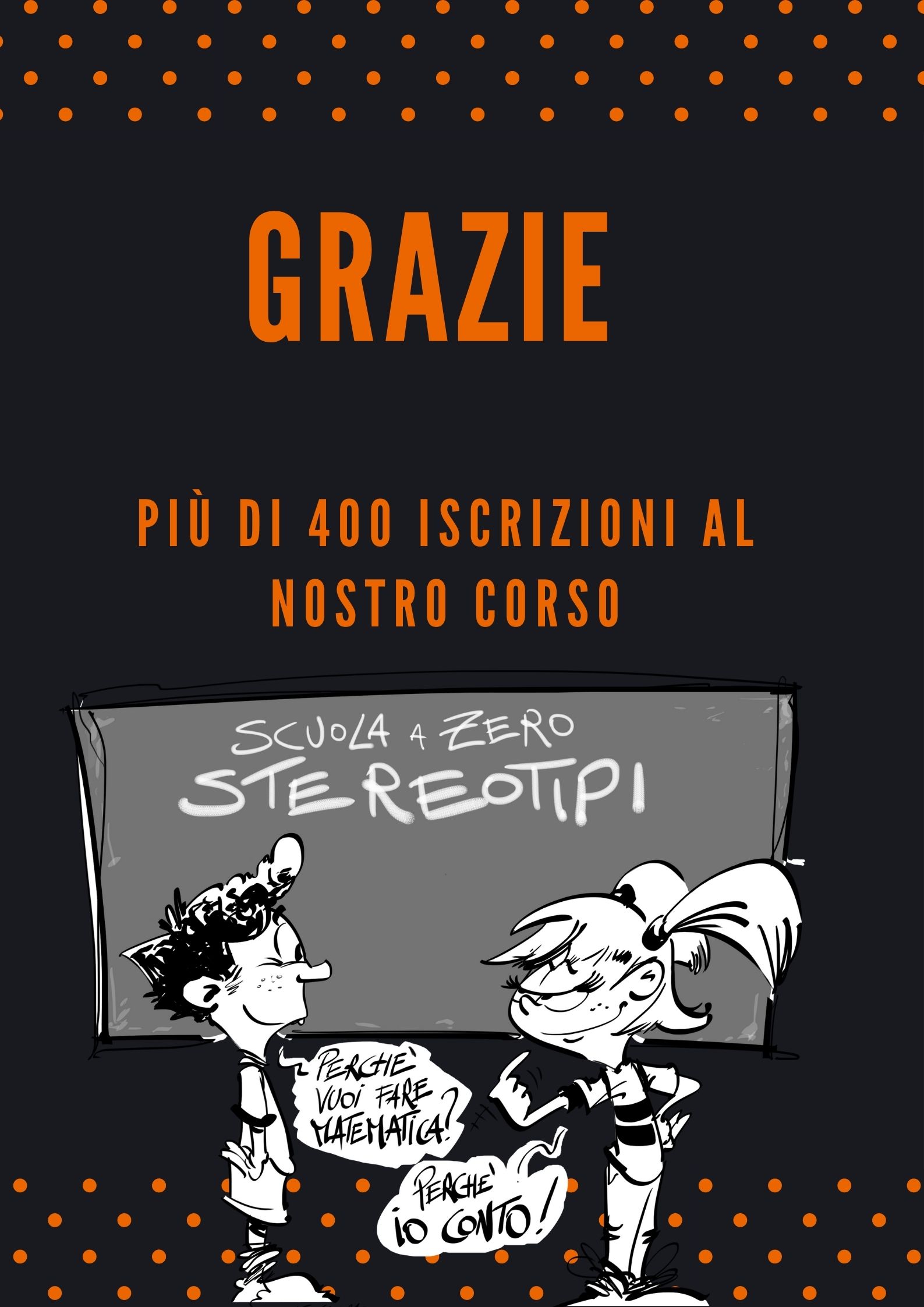 Grazie di cuore per le 400 iscrizioni